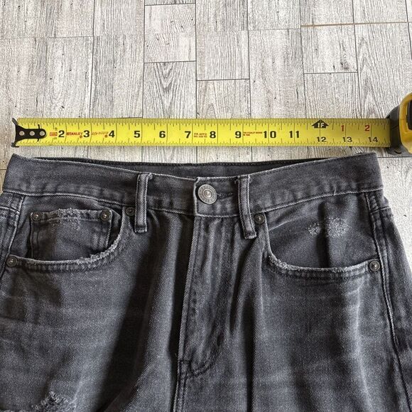 American Eagle AE Ripped 90’s Boyfriend Jeans SZ 4 Regular Women’s Black - Picture 10 of 11
